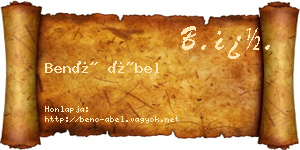 Benő Ábel névjegykártya