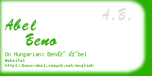abel beno business card